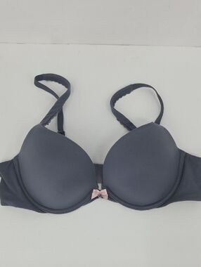 Victoria's Secret Gray Bra with Pink Bow Accent